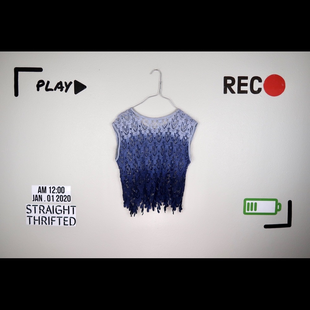 Vintage Blue ombré crop top S